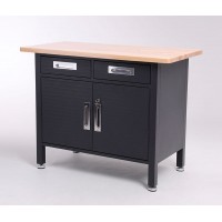 BLACKCOMB 2-Drawer Hardwood top Work & Storage Centre, Graphite